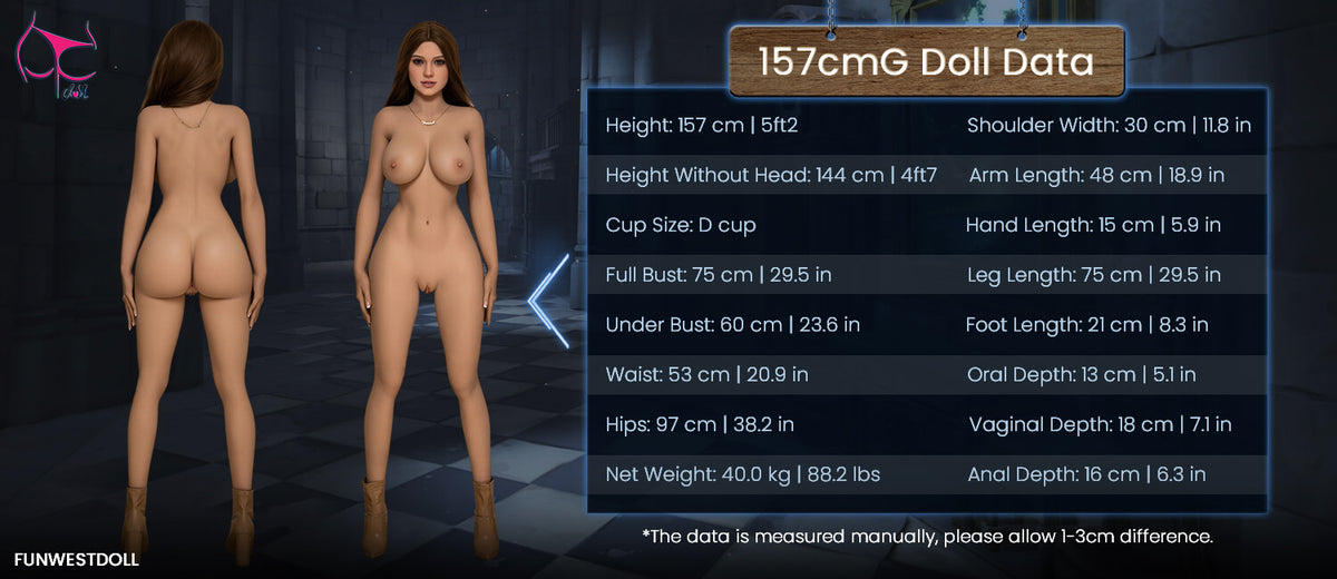 FunWestDoll Rose 157cm STPE USA Stock — FWD092-STPE — body measurements